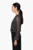 Limite Sheer Sleeve Lurex Blouse - Black sold by Fairweather