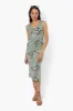 Majora Floral Henley Midi Dress - Green sold by Fairweather