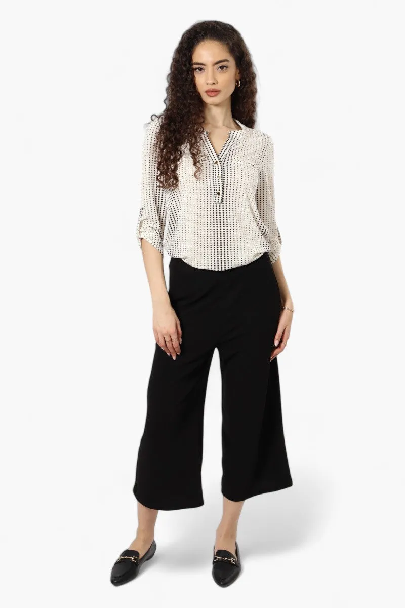 Beechers Brook Polka Dot Roll Up Sleeve Henley Shirt - Cream sold by Fairweather product image thumbnail 2