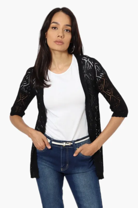 Impress Diamond Knit Shrug Cardigan - Black sold by Fairweather