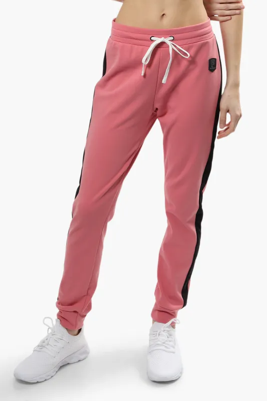 Fahrenheit Tie Waist Side Stripe Joggers - Pink sold by Fairweather
