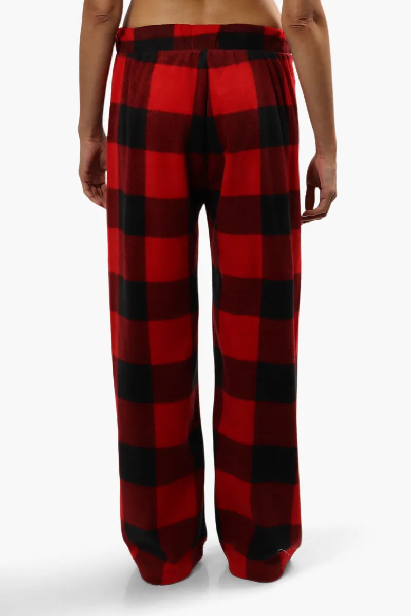 Cuddly Canuckies Plush Plaid Print Pajama Pants - Red sold by Fairweather product image thumbnail 4