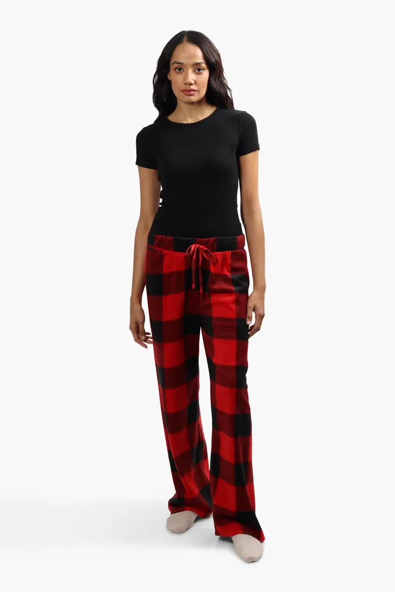 Cuddly Canuckies Plush Plaid Print Pajama Pants - Red sold by Fairweather product image thumbnail 2