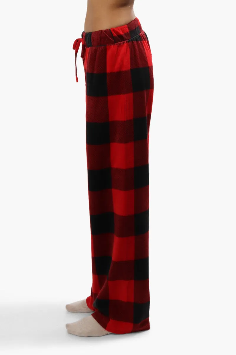 Cuddly Canuckies Plush Plaid Print Pajama Pants - Red sold by Fairweather product image thumbnail 3