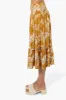 Beechers Brook Floral Smock Waist Midi Skirt - Mustard sold by Fairweather