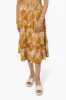 Beechers Brook Floral Smock Waist Midi Skirt - Mustard sold by Fairweather