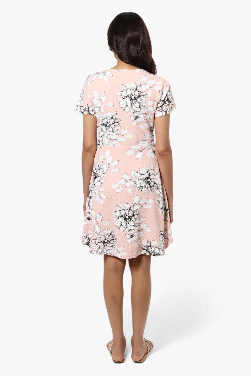 Impress Floral Button Down Day Dress - Pink sold by Fairweather product image thumbnail 4