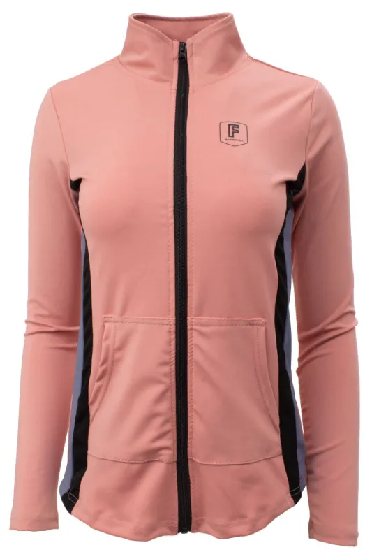 Fahrenheit Zip Front Side Striped Lightweight Jacket - Pink sold by Fairweather
