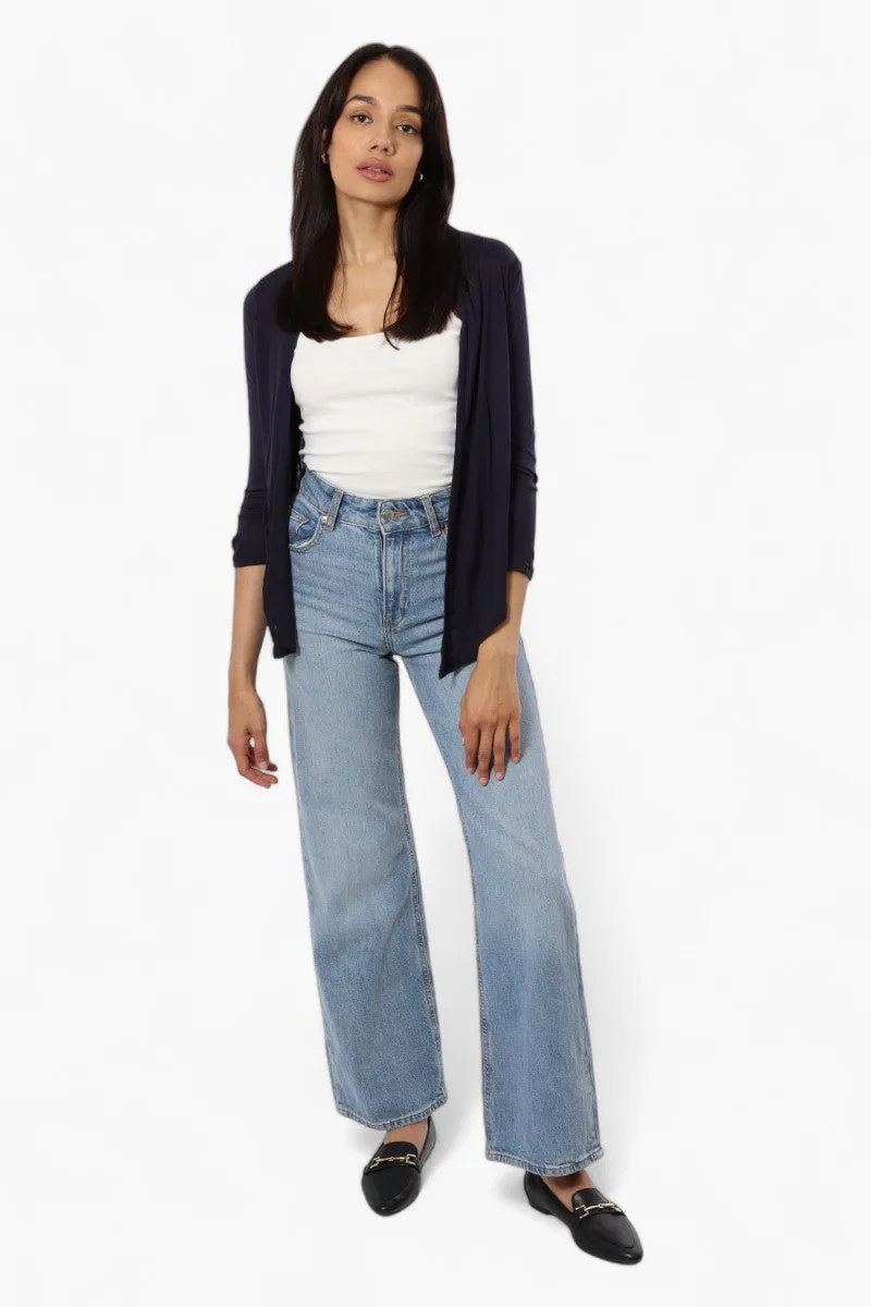 Magazine Long Sleeve Wrap Cardigan - Navy sold by Fairweather product image thumbnail 2