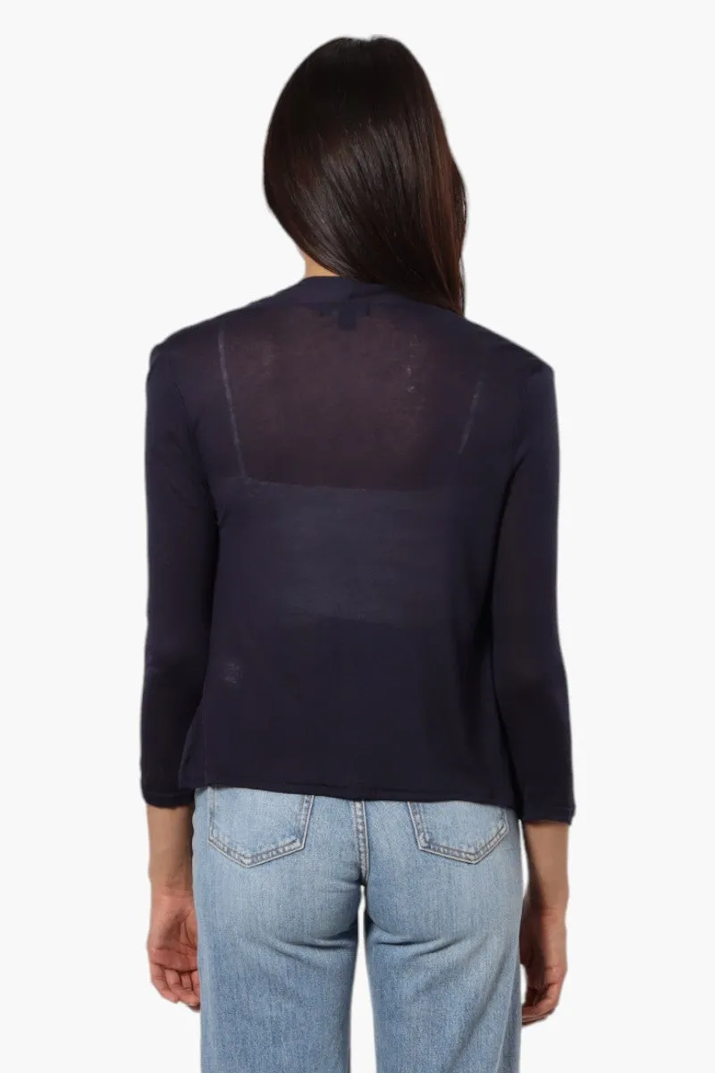 Magazine Long Sleeve Wrap Cardigan - Navy sold by Fairweather product image thumbnail 4