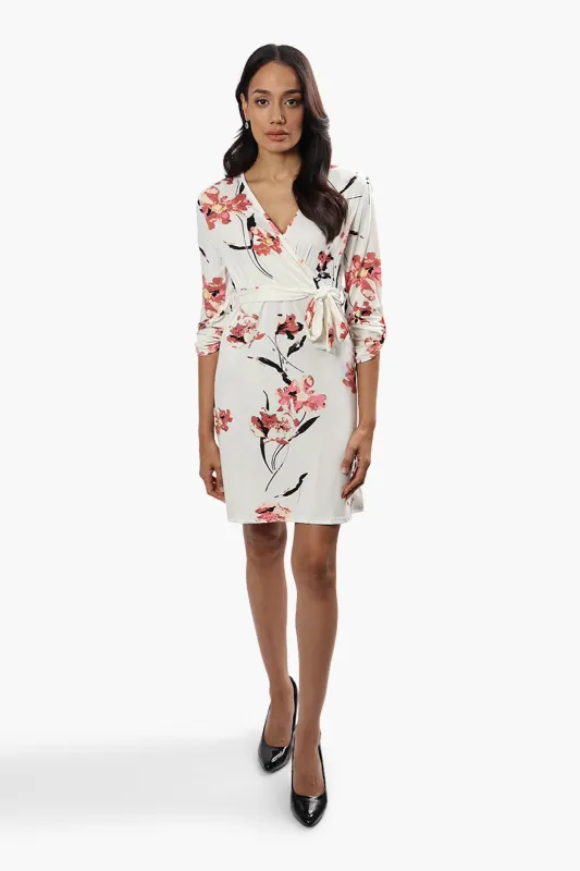 Majora Floral Crossover Day Dress - White sold by Fairweather
