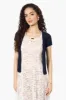 Impress Cap Sleeve Crochet Shrug Cardigan - Navy sold by Fairweather