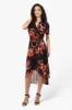 Limite Floral Belted Crossover Maxi Dress - Navy sold by Fairweather