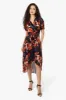 Limite Floral Belted Crossover Maxi Dress - Navy sold by Fairweather