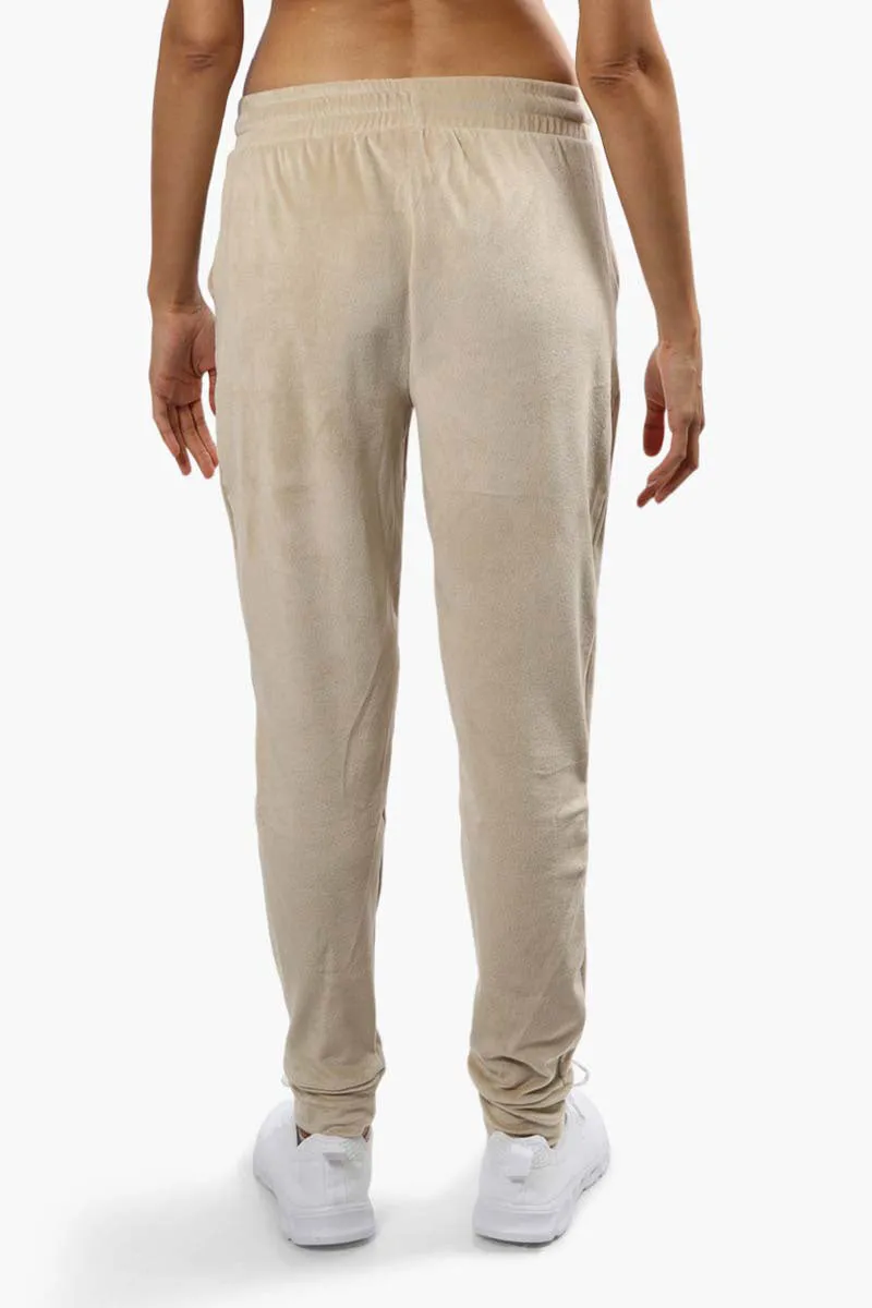 Mikk Velour Tie Waist Joggers - Beige sold by Fairweather product image thumbnail 4