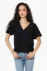 Magazine V-Neck Bell Sleeve Blouse - Black sold by Fairweather