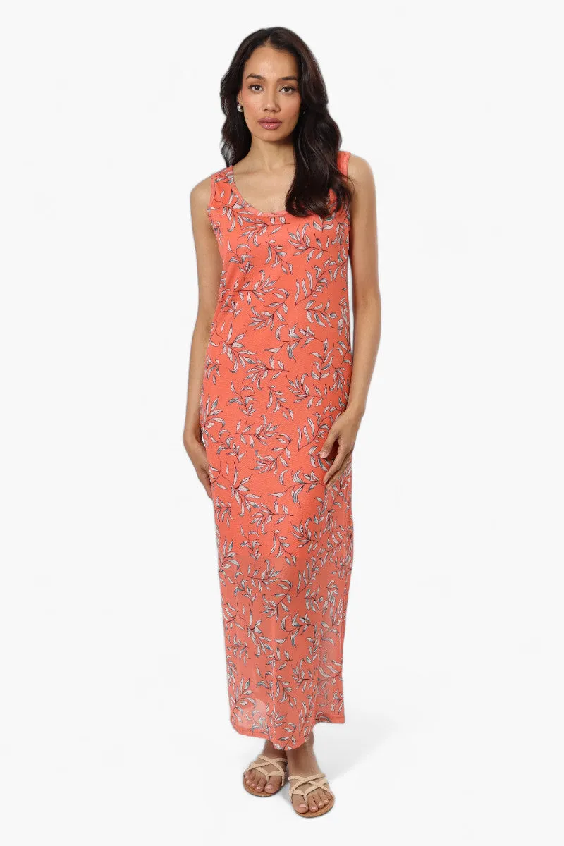 Majora Leaf Pattern Mesh Maxi Dress - Pink sold by Fairweather
