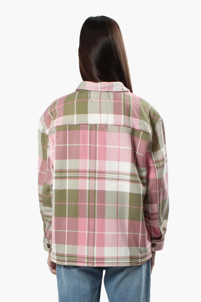 Canada Weather Gear Plaid Flap Pocket Shacket - Pink sold by Fairweather product image thumbnail 4
