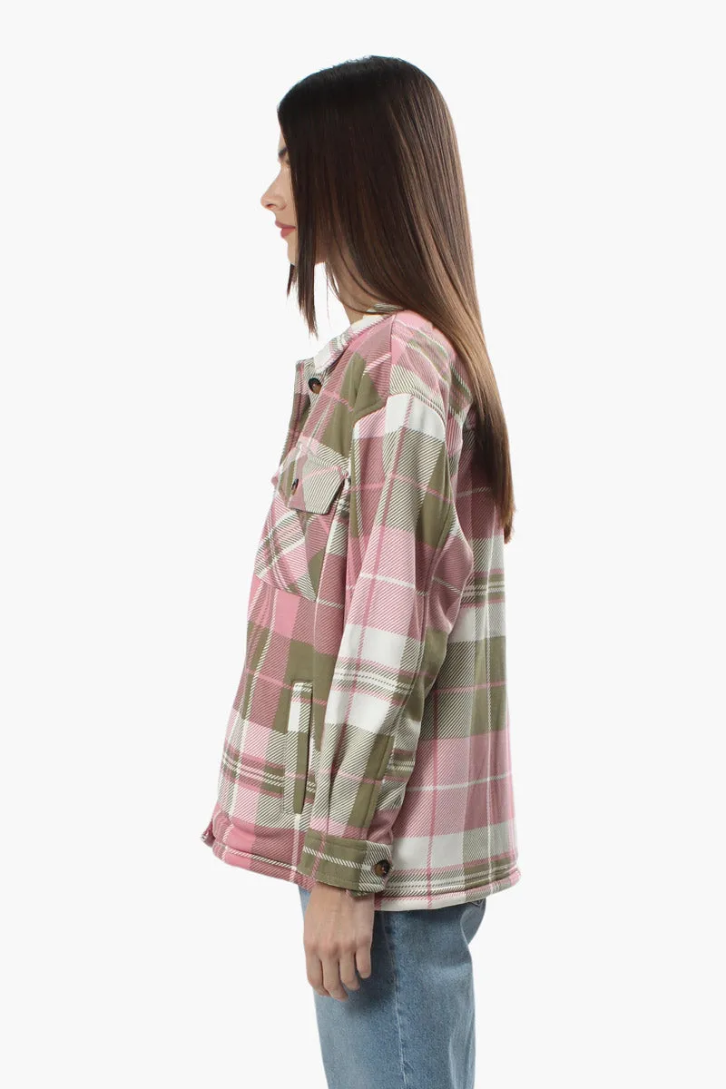 Canada Weather Gear Plaid Flap Pocket Shacket - Pink sold by Fairweather product image thumbnail 3