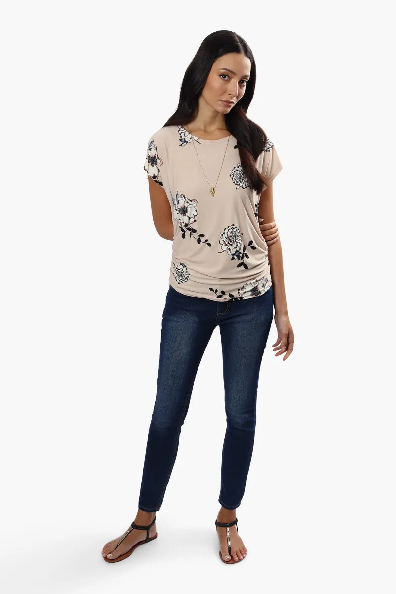 Beechers Brook Floral Side Cinched Shirt - Beige sold by Fairweather product image thumbnail 2