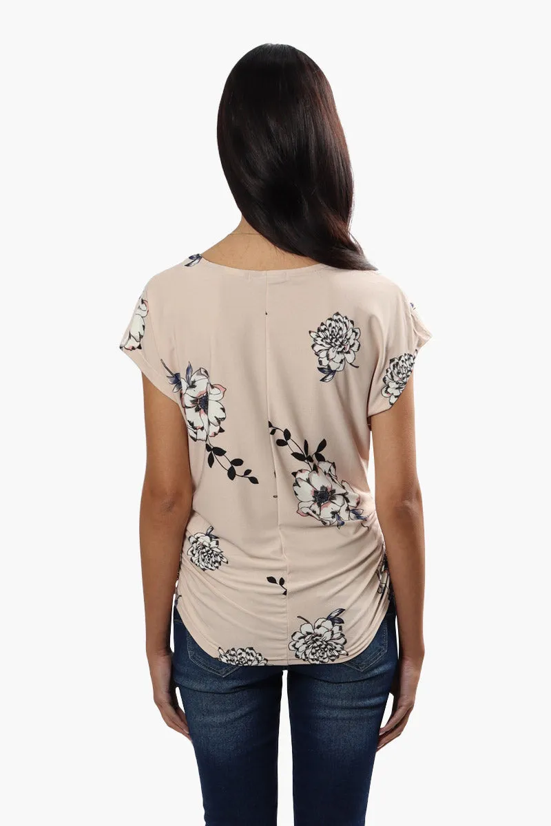 Beechers Brook Floral Side Cinched Shirt - Beige sold by Fairweather product image thumbnail 4