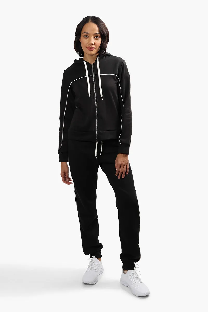 Fahrenheit Solid Piping Detail Hoodie - Black sold by Fairweather product image thumbnail 2
