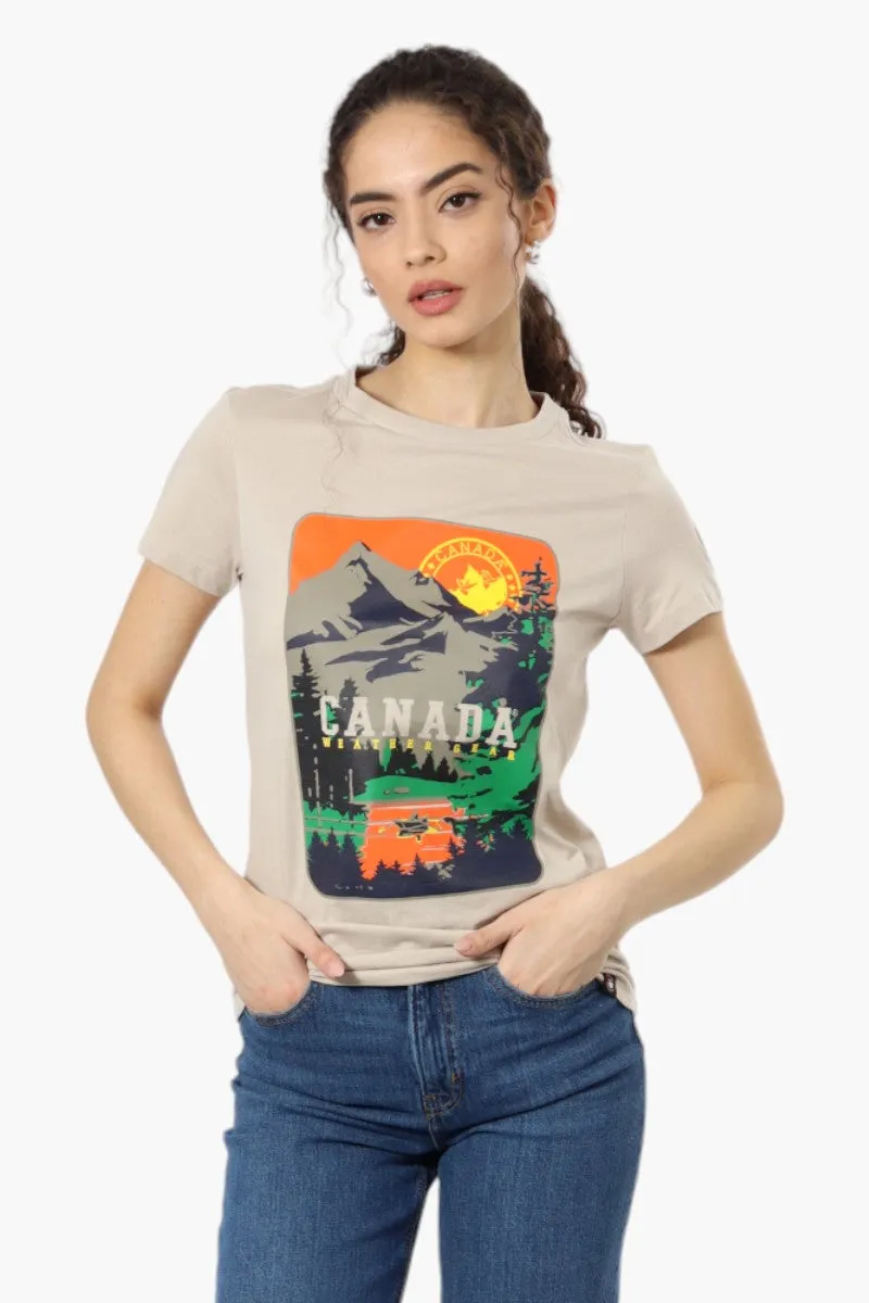 Canada Weather Gear Mountain Print Tee - Beige sold by Fairweather