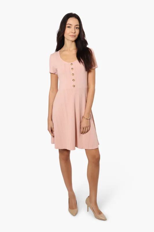 International INC Company Ribbed Henley Day Dress - Pink sold by Fairweather