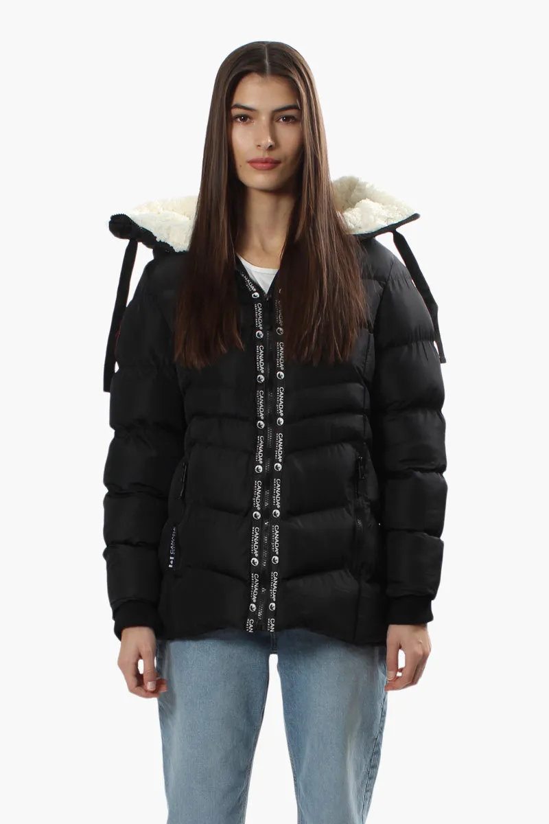 Canada Weather Gear Sherpa Hood Bomber Jacket - Black sold by Fairweather