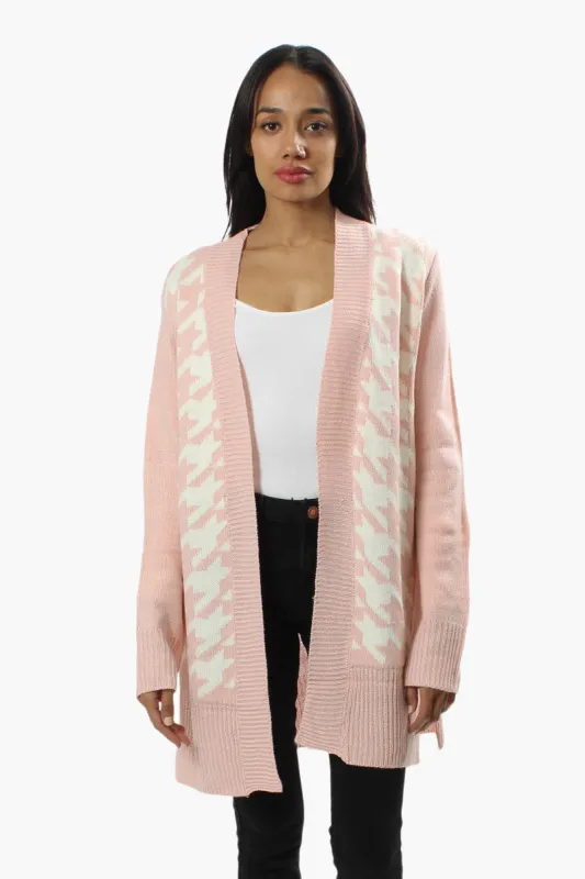 International INC Company Patterned Open Cardigan - Pink sold by Fairweather
