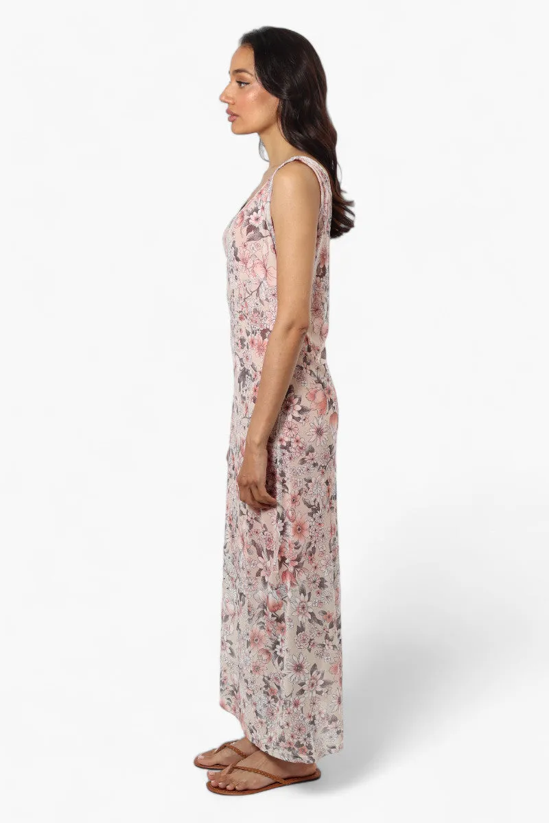 Majora Leaf Pattern Mesh Maxi Dress - Beige sold by Fairweather product image thumbnail 3