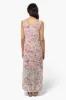 Majora Leaf Pattern Mesh Maxi Dress - Beige sold by Fairweather