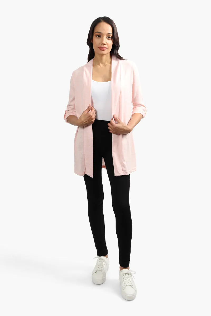 Runaway Bay Roll Up Sleeve Open Cardigan - Pink sold by Fairweather product image thumbnail 2
