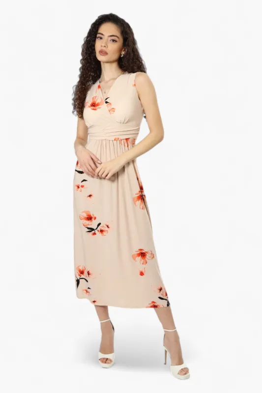 Beechers Brook Belted Floral Crossover Maxi Dress - Beige sold by Fairweather