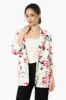 Limite Floral Roll Up Sleeve Open Blazer - White sold by Fairweather