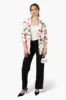 Limite Floral Roll Up Sleeve Open Blazer - White sold by Fairweather