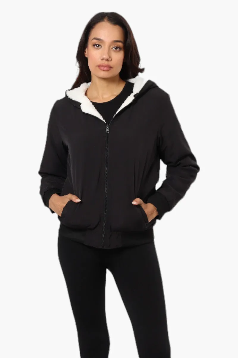 Fahrenheit Hooded Fleece Lined Windbreaker Lightweight Jacket - Black sold by Fairweather