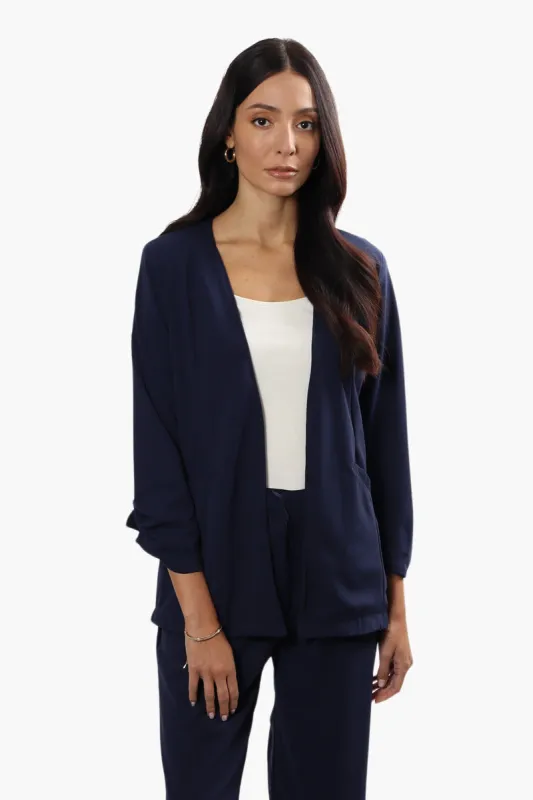 Limite Cinched Button Cuff Blazer - Navy sold by Fairweather