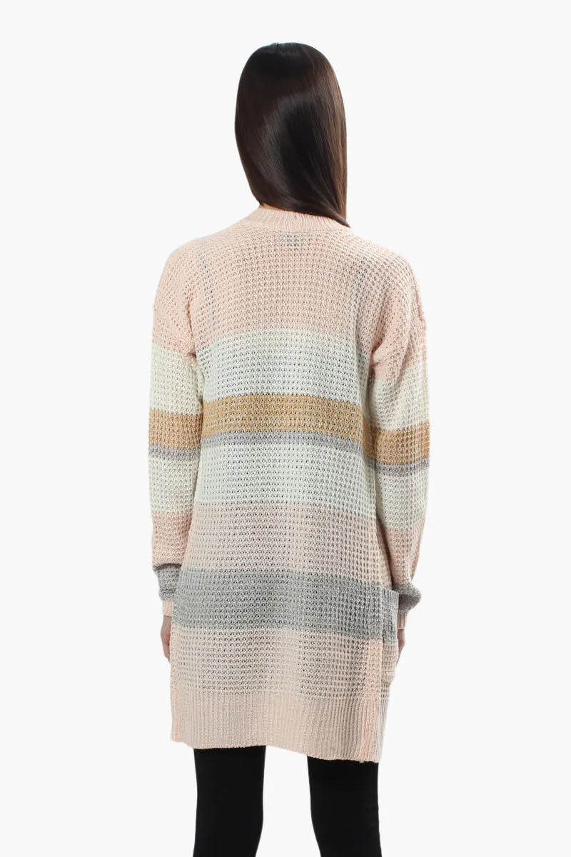 International INC Company Striped Open Front Cardigan - Pink sold by Fairweather product image thumbnail 4