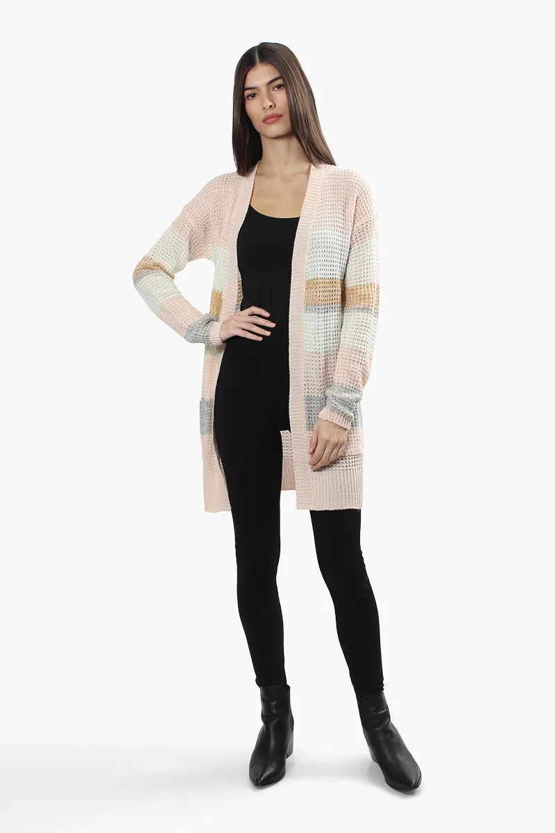 International INC Company Striped Open Front Cardigan - Pink sold by Fairweather product image thumbnail 2