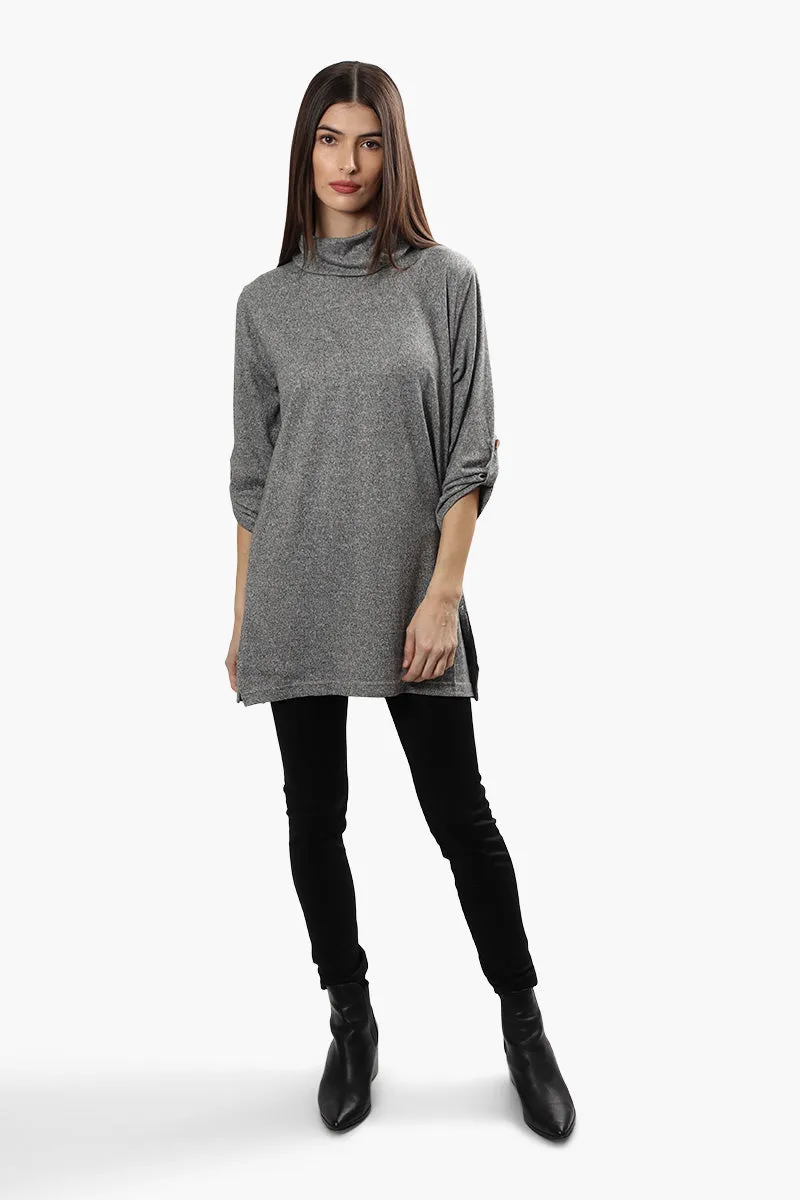 Runaway Bay Cowl Neck Roll Up Long Sleeve Top - Grey sold by Fairweather product image thumbnail 2