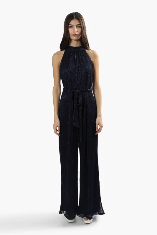 Limite Sleeveless Belted Jumpsuit - Navy sold by Fairweather