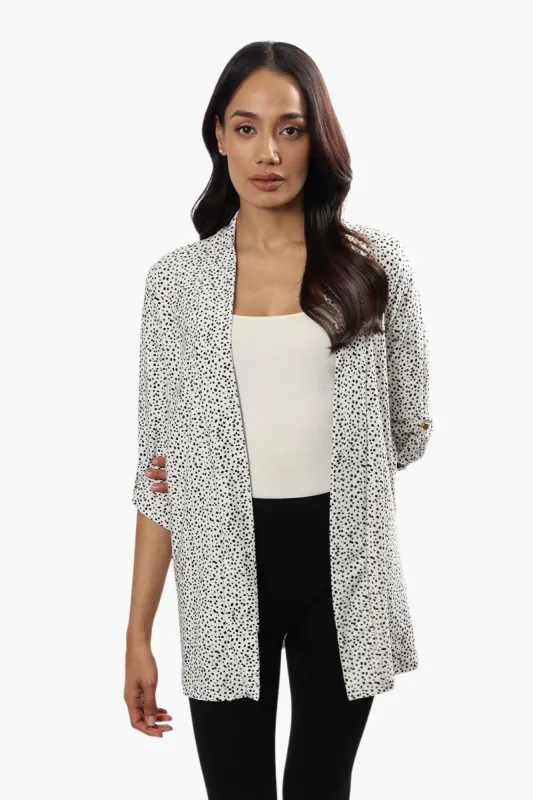 International INC Company Patterned Roll Up Sleeve Cardigan - White sold by Fairweather
