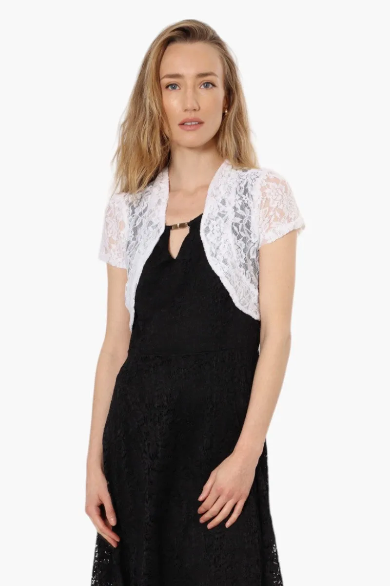 Majora Lace Cap Sleeve Shrug Cardigan - White sold by Fairweather