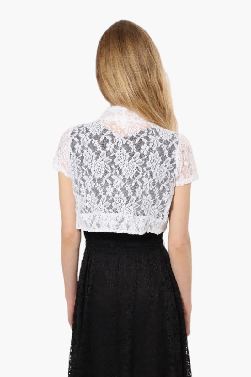 Majora Lace Cap Sleeve Shrug Cardigan - White sold by Fairweather product image thumbnail 4