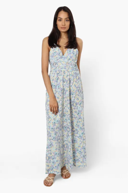 New Look Floral Cinched Waist Maxi Dress - Mint sold by Fairweather
