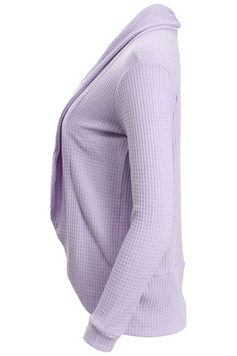Mikk Waffle Open Front Cardigan - Lavender sold by Fairweather product image thumbnail 2