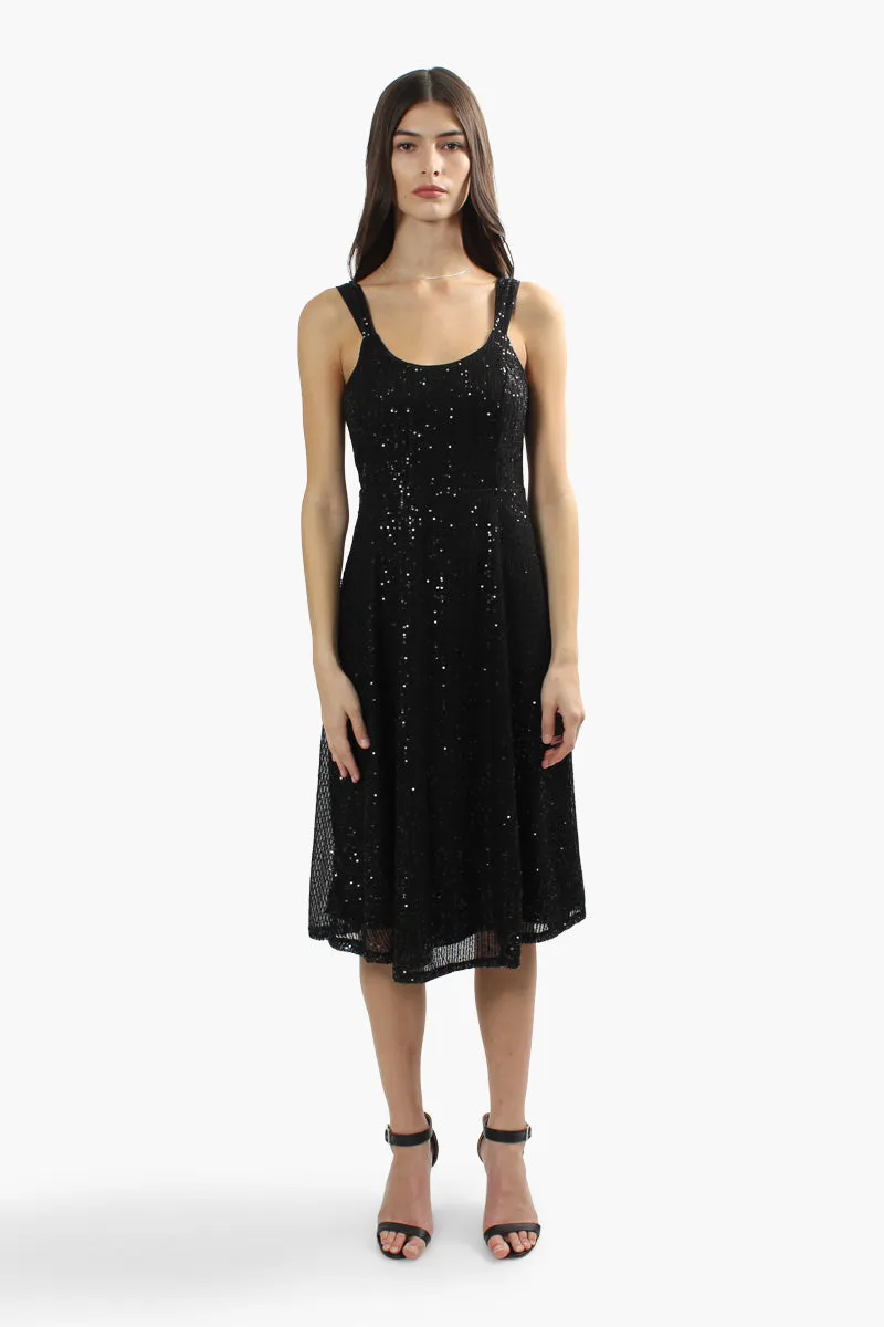 Limite Sleeveless Sequin Cocktail Dress - Black sold by Fairweather