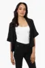 International INC Company Dotted Pattern Short Sleeve Wrap Cardigan - Black sold by Fairweather