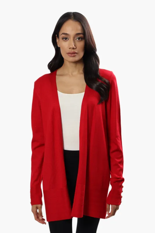 Beechers Brook Long Sleeve Open Front Cardigan - Red sold by Fairweather